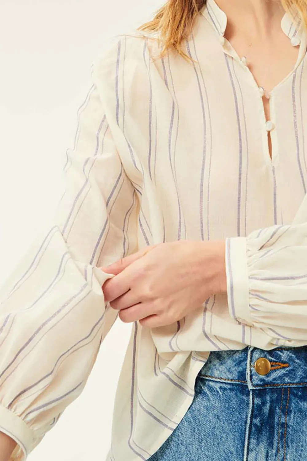 Des Petits Hauts Blouse Eustache Rayure Nimbu RAYURENIMBU Clearance