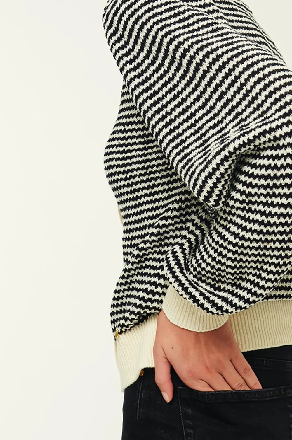 Des Petits Hauts Gilet Azelie Creme/Noir Best