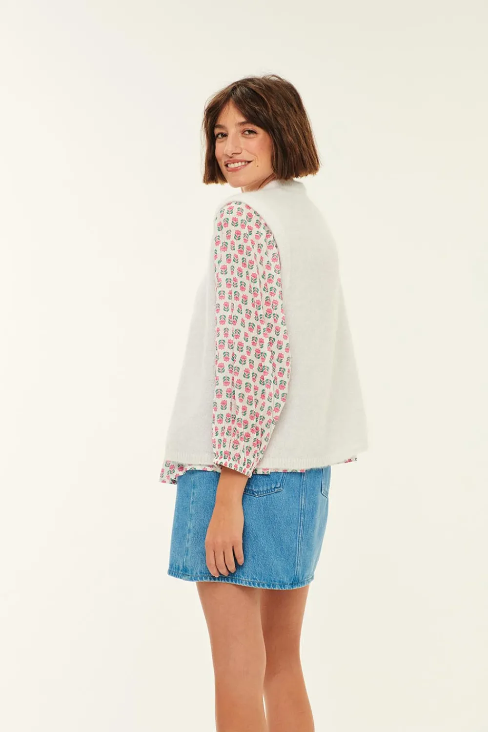 Des Petits Hauts Gilet Bunny ECRU New