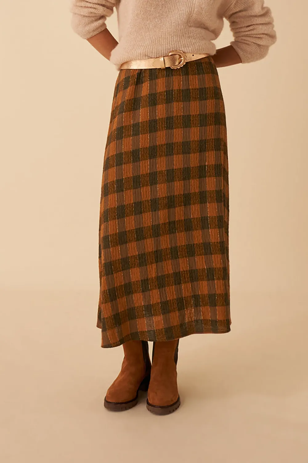 Des Petits Hauts jupe virvolte carreaux gingembre CARREAUXGINGEMBRE Discount