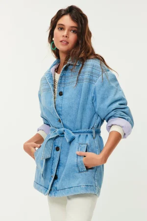 Des Petits Hauts Manteau Natali Vintage Blue VINTAGEBLUE Flash Sale