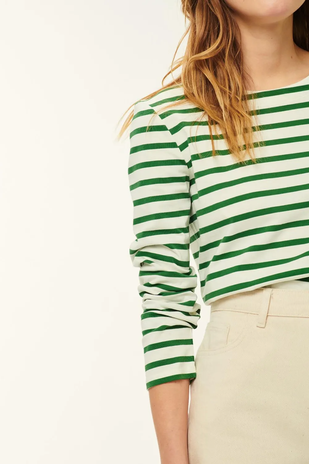 Des Petits Hauts Marinière Filipette Ecru/Cactus Sale