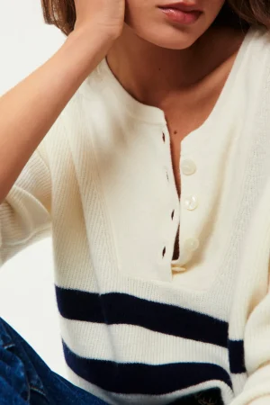 Des Petits Hauts Pull à rayures Audrie Creme/Marine New