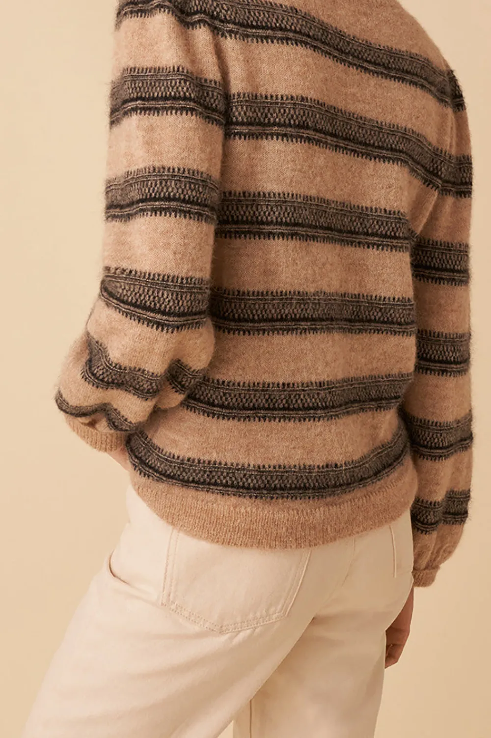 Des Petits Hauts pull angie beige chine/pavot Fashion