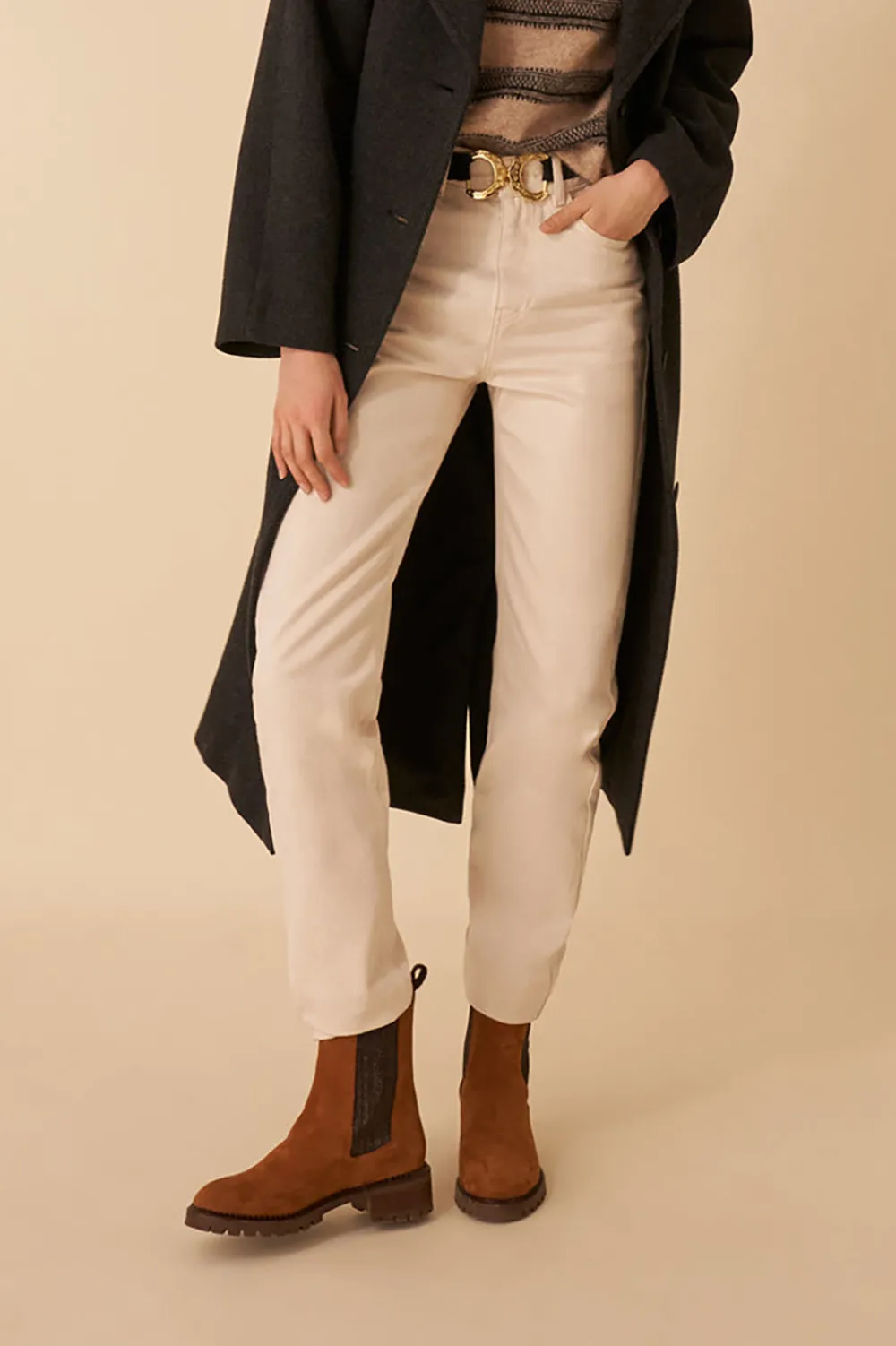 Des Petits Hauts pull angie beige chine/pavot Fashion