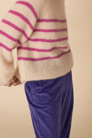 Des Petits Hauts pull marinière dubol ecru/crush Best
