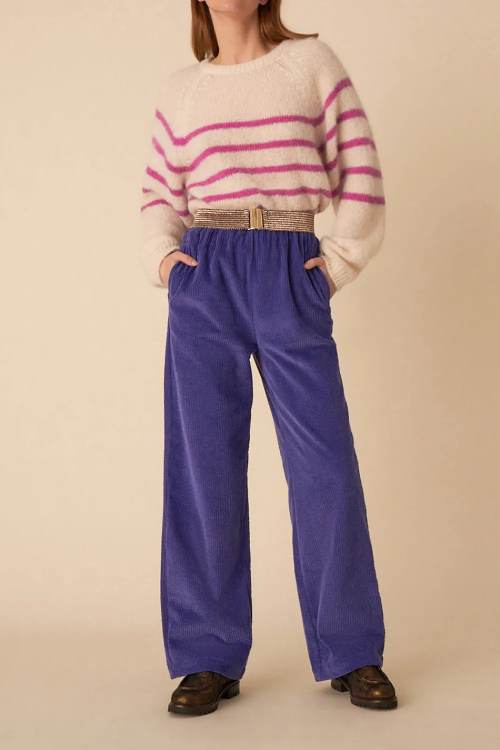 Des Petits Hauts pull marinière dubol ecru/crush Best