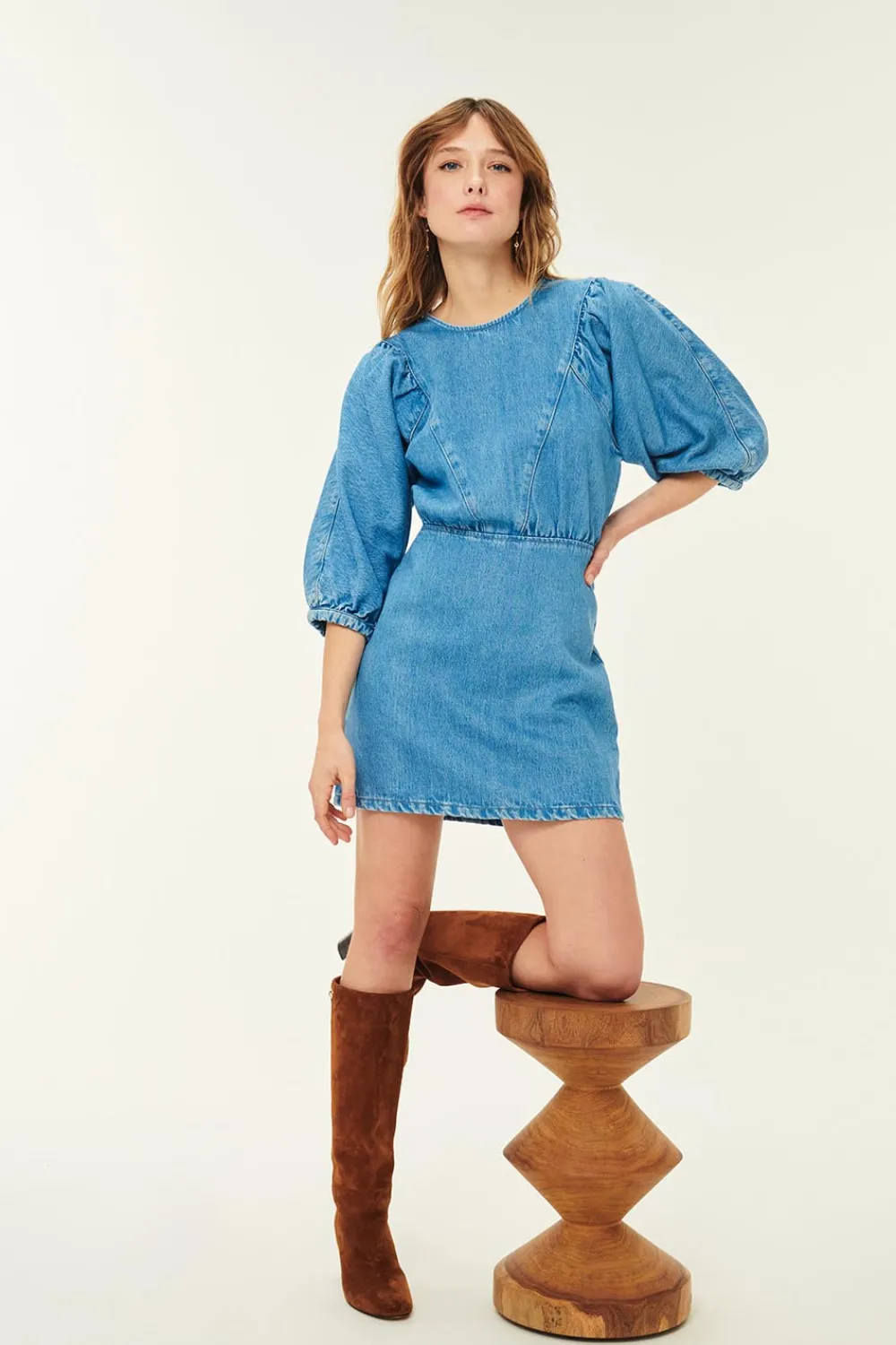 Des Petits Hauts Robe Landry Vintage Blue VINTAGEBLUE Cheap
