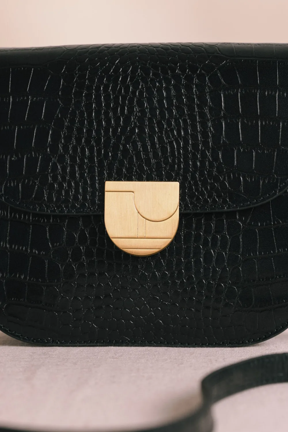 Des Petits Hauts Sac Lenny croco Noir CROCONOIR Sale