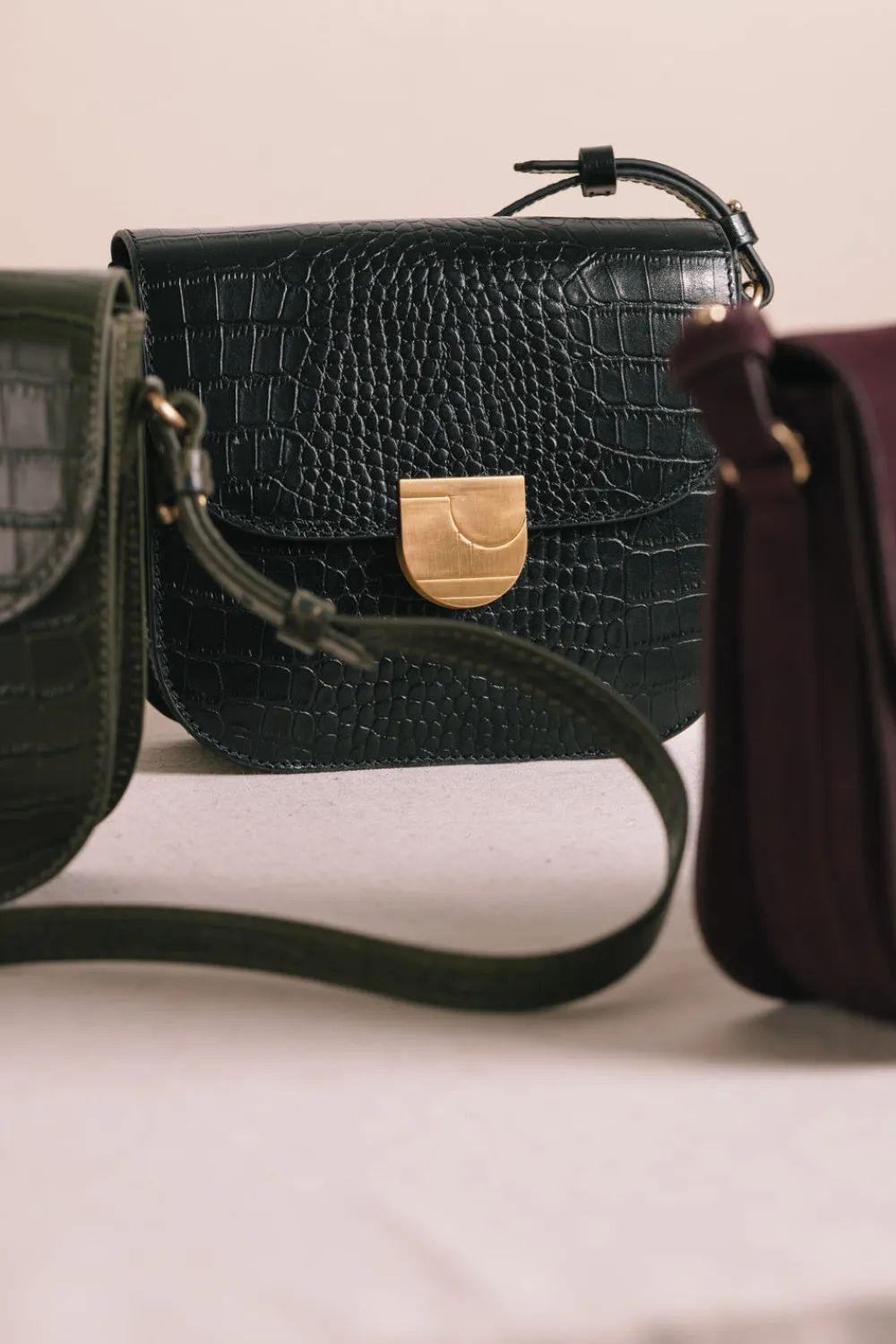 Des Petits Hauts Sac Lenny croco Noir CROCONOIR Sale