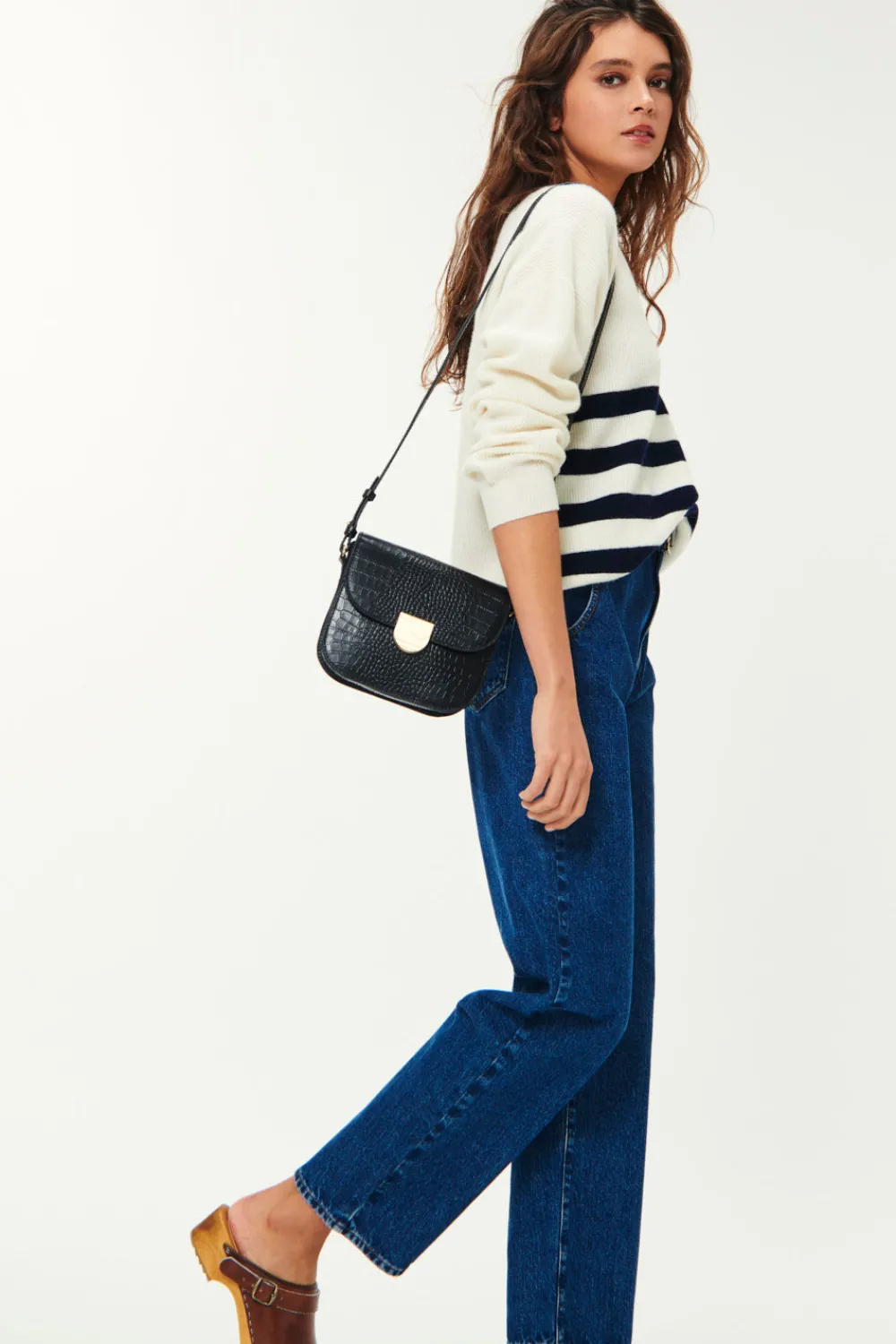 Des Petits Hauts Sac Lenny croco Noir CROCONOIR Sale